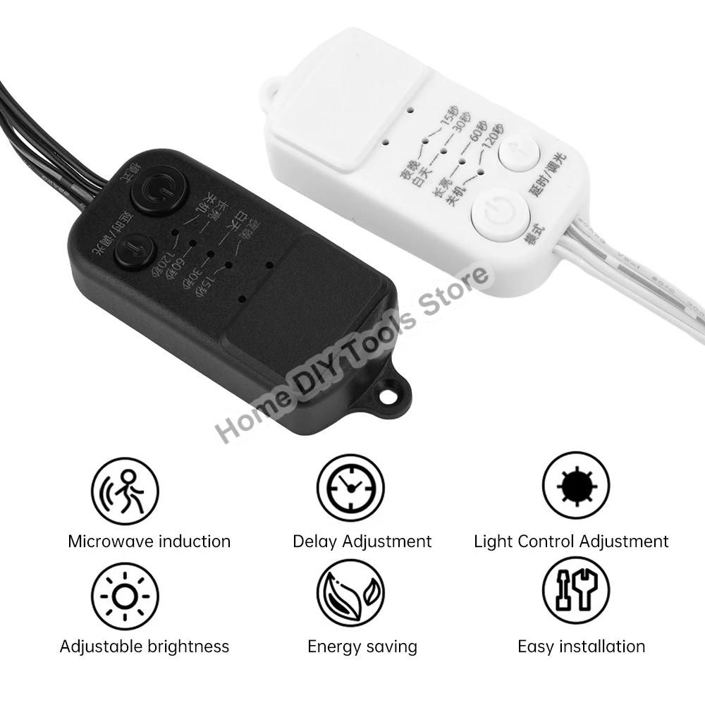 Infrared Sensor Switch DC 5V-24V USB/DC 5.8G Microwave Radar Human Motion Sensor Photosensitive Switch  For LED Light Strip