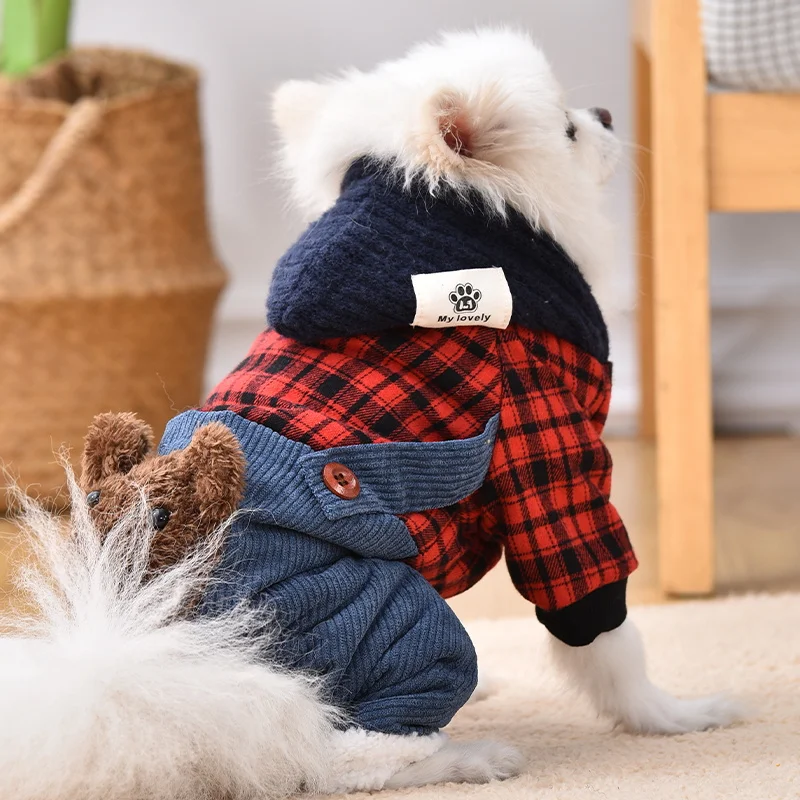 1pc Cozy Pet Jumpsuit - Padded Dog Coat for Autumn and Winter - Warm, Soft, and Comfortable Pet Clothing for Small to Large Bree