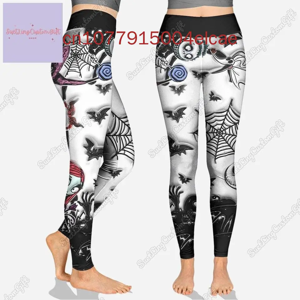 The Nightmare Before Christmas Jack Skellington Women\'s Hoodie and Leggings Set Disney Yoga Hoodie Leggings Fashion Tracksuit