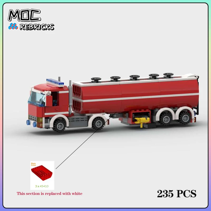 City Series Classic Fire Brigade XXL Oil Tank Truck Building Block Assemble Model DIY Toys Children Christmas Gifts 235PCS