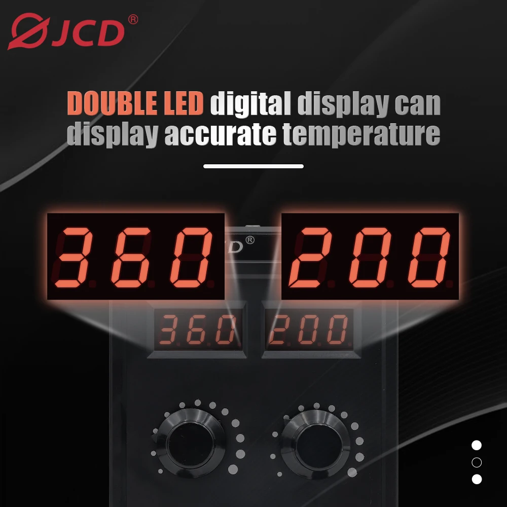 JCD 750W Soldering Station 2 IN 1 Hot Air Gun LCD Dual Digital Display Electric Soldering Iron SMD Welding Rework Station 8586D