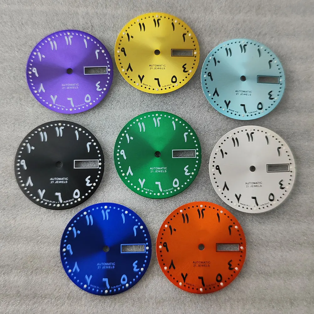 NH36 dial Arabic numeral 5 S dial watch dial green Luminous dial Suitable for NH36 movement watch accessories watch repair tools