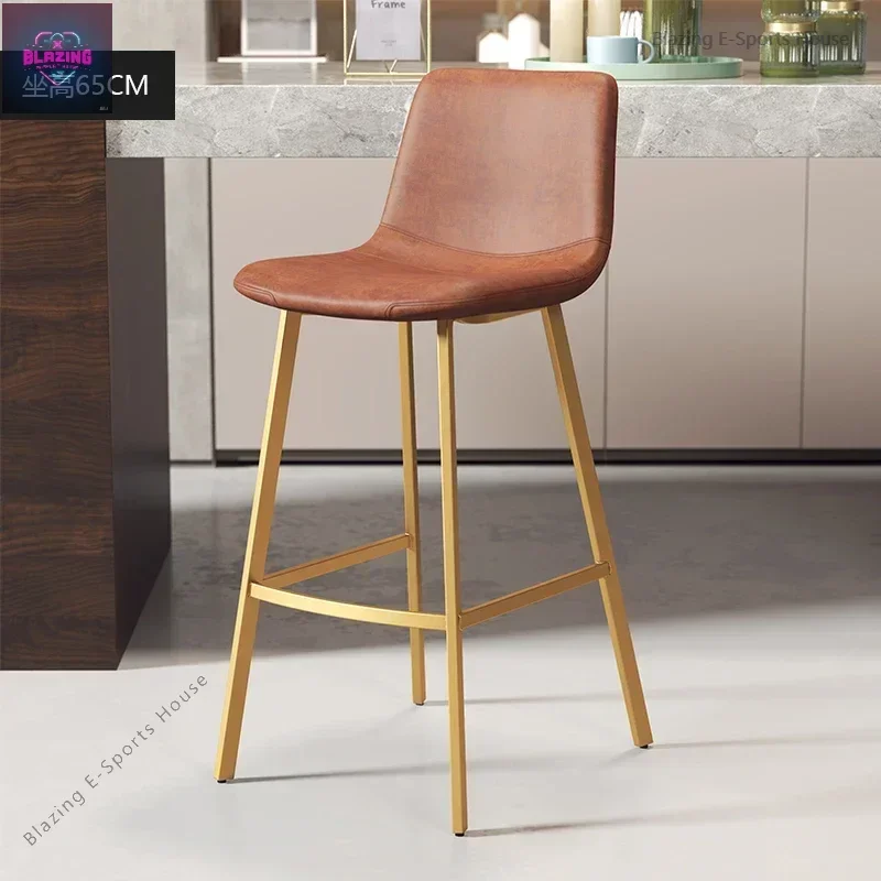 

Nordic Iron Bar Chairs for kitchen Simple Bar Stool Home Furniture European Style High Stool Leisure Cafe Backrest Bar chair A