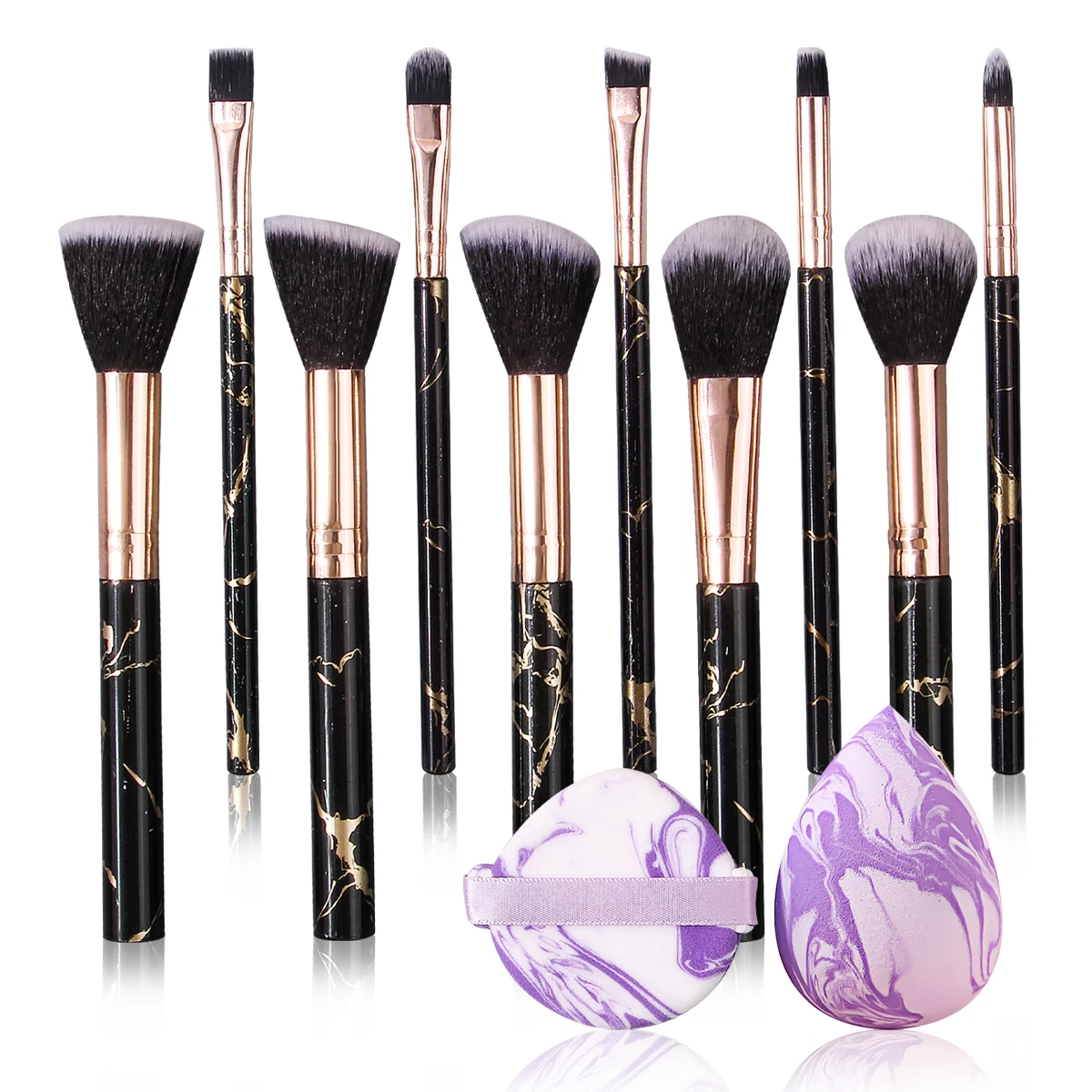 12pçs conjunto de pincéis de maquiagem multiuso de alta qualidade e esponja de dupla finalidade seca e molhada, ferramenta de beleza para maquiagem em pó