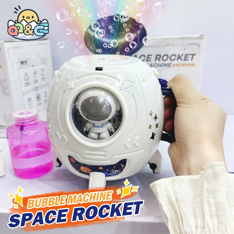 Kinderen Automatische Bubble Machine Rocket Bubble Vorm Blower Astronaut Pomperos Zeep Bubbles Maker Elektrische Outdoor Speelgoed Kid Geschenk