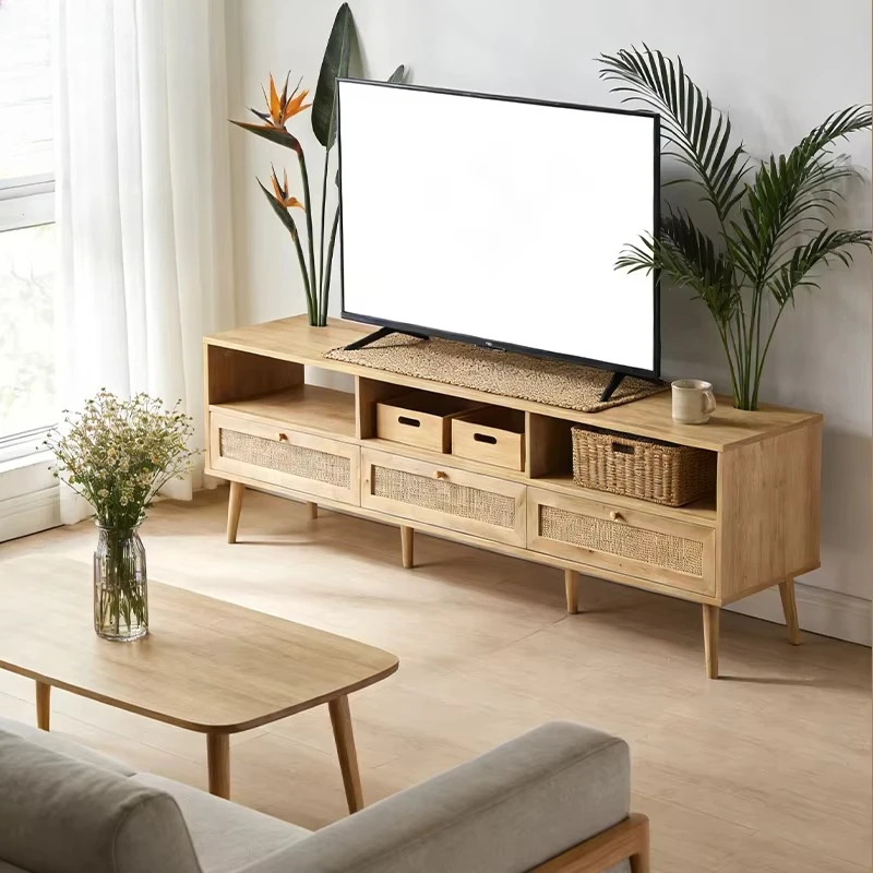 

# Rattan Weave Drawer Three Compartment Unit Minimalist Home Decor Piece