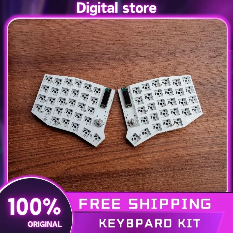 Split Keyboard Kit Ergo RGB WiredKeyboard Kit Hot Swap with Knob and OLED Screen VIAL Support Sofle Layout Customization Kit