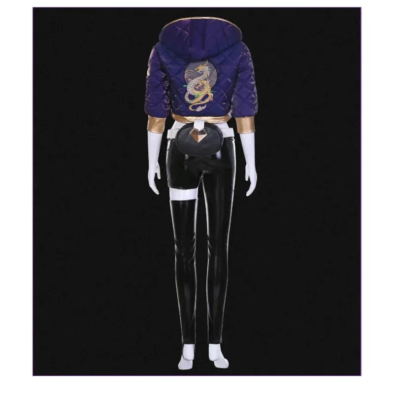 Game LOL KDA Akali Cosplay Costume The Rogue Assassin Battle Suit Sexy Uniform For Women Halloween Carnival Outfit Custom FJc;3.