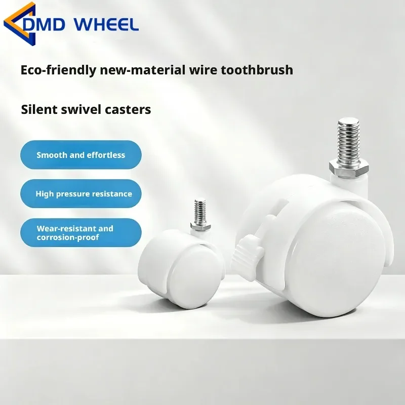 8Pcs 1''/1.5''/2'' M6/M8/M10 Screw Casters Universal Wheel Furniture Friendly New Material Plastic  Appliances Silent Rack