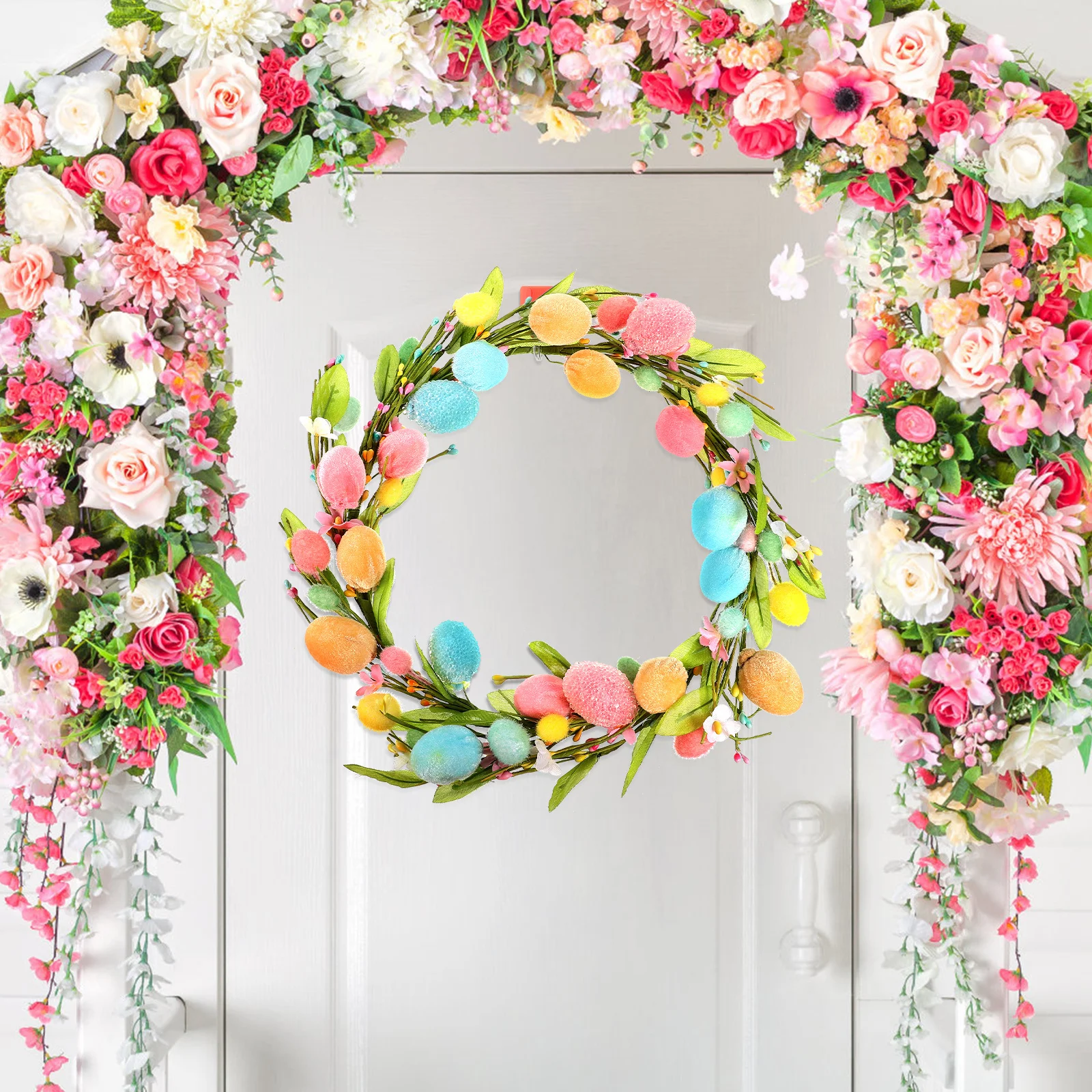 

Easter Egg Garland Front Door Decorative Wreath Hanging Easter Decoration Spring Festival Scene Long Lasting Beauty