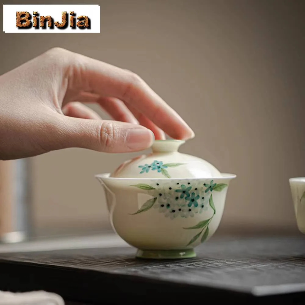 

110 мл ручная роспись вышитый шар цветок Гавань ручная работа против ожогов чайная варенья домашнее приготовление крышка чаша подарок