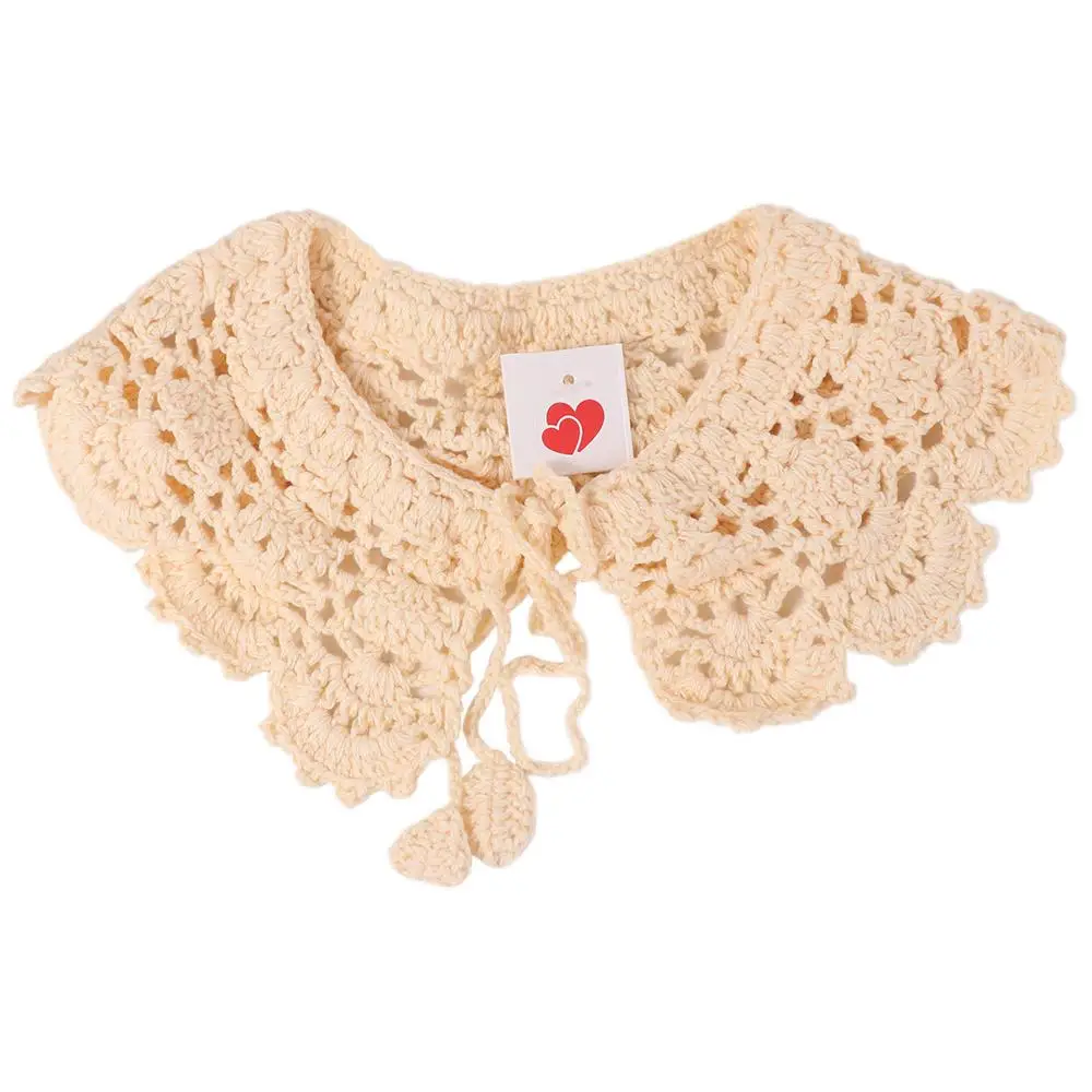 Sweet Hollow Out Crochet Shawl Round Neck Clothes Decoration Knitted Scarves Scarf Accessories Detachable