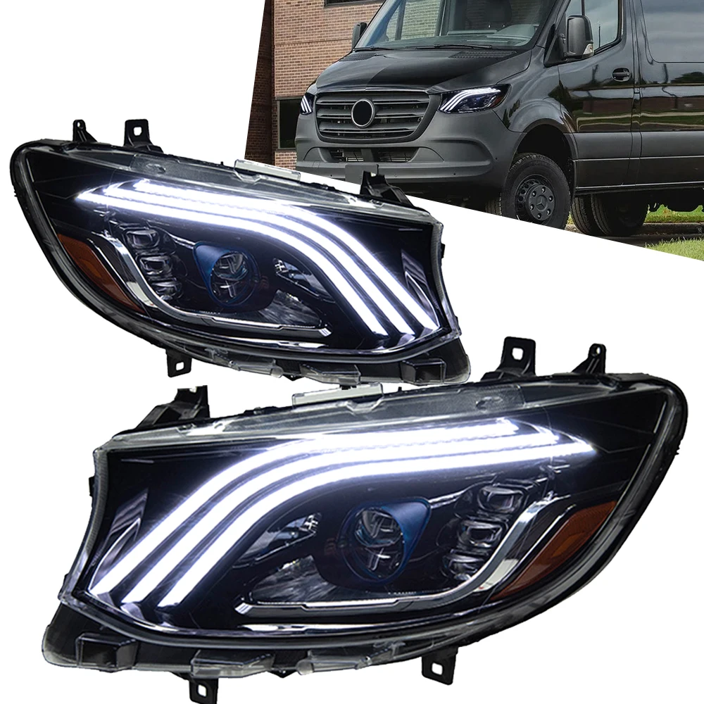 TYPY Car Styling For Benz Sprinter Headlights 2018-2023 LED Projector Head Lamp DRL Daytime Running Light Turn Signal Automotive Accessories