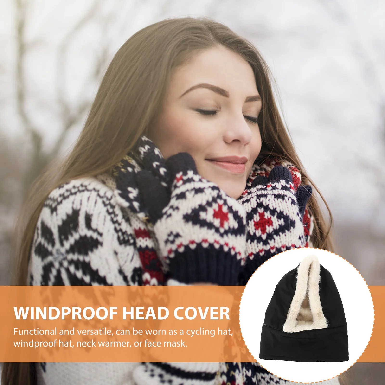 

Зимний велосипедный капюшон для лица, ветрозащитный эластичный чехол для шеи, теплая маска для верховой езды, спортивный антихолодный практичный капюшон для езды на велосипеде