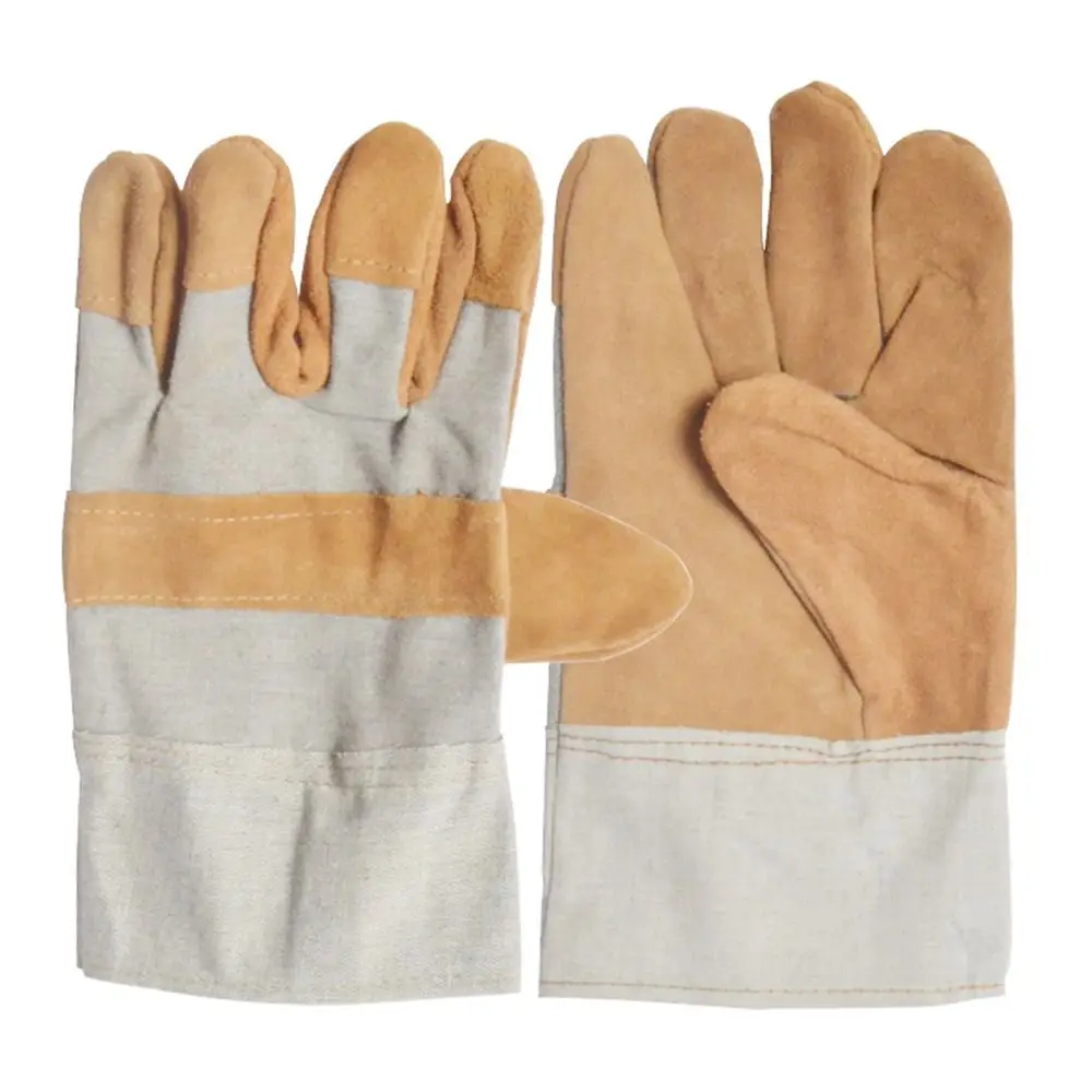 Durable Wear-resistant Cowhide Welding Gloves Non-Slip Fire Protection Leather Working Gloves Safety Gloves Safety Protection