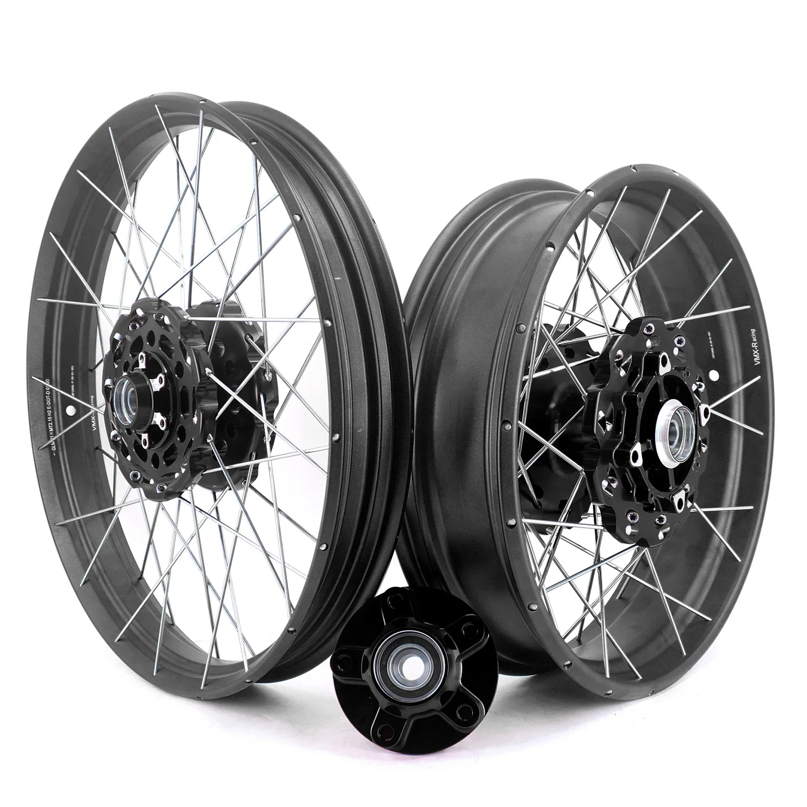 

VMX 2.15*21" / 4.25*18" Street Motorcycle Tubeless Wheels Rims Fit Honda Africa Twin CRF1000L 2016-2020 Black Hub and Rim