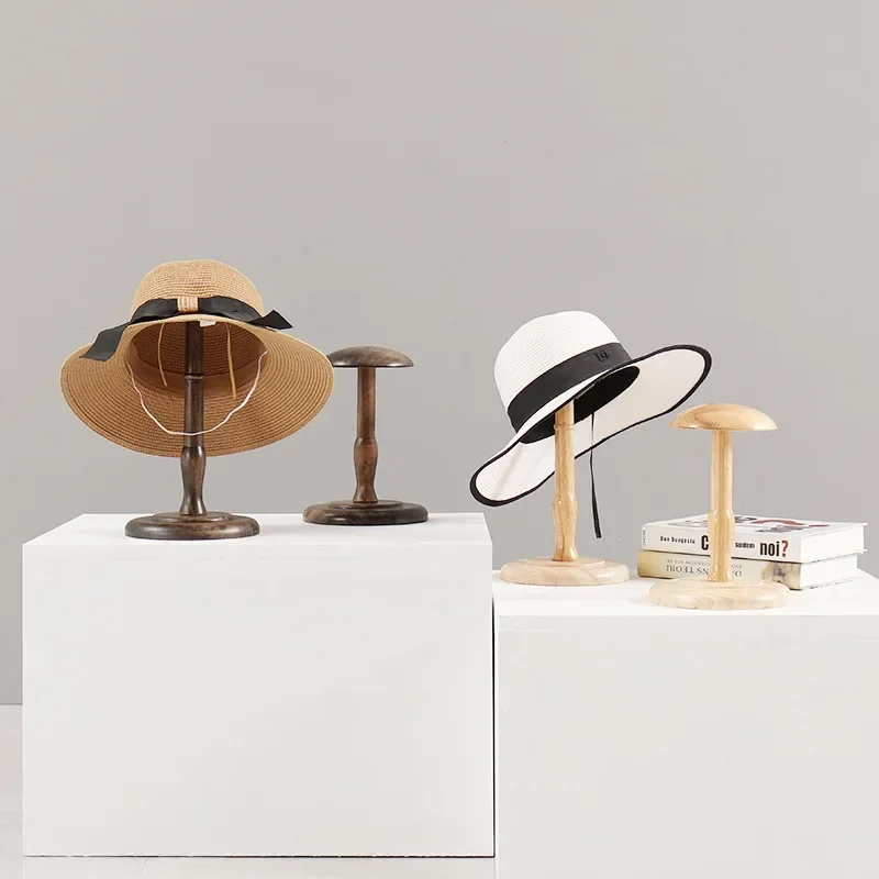 Tecido Coberto Perucas Display Head Mold, Solid Wood Hat Rack, Metal profissional manequim para perucas e chapéus