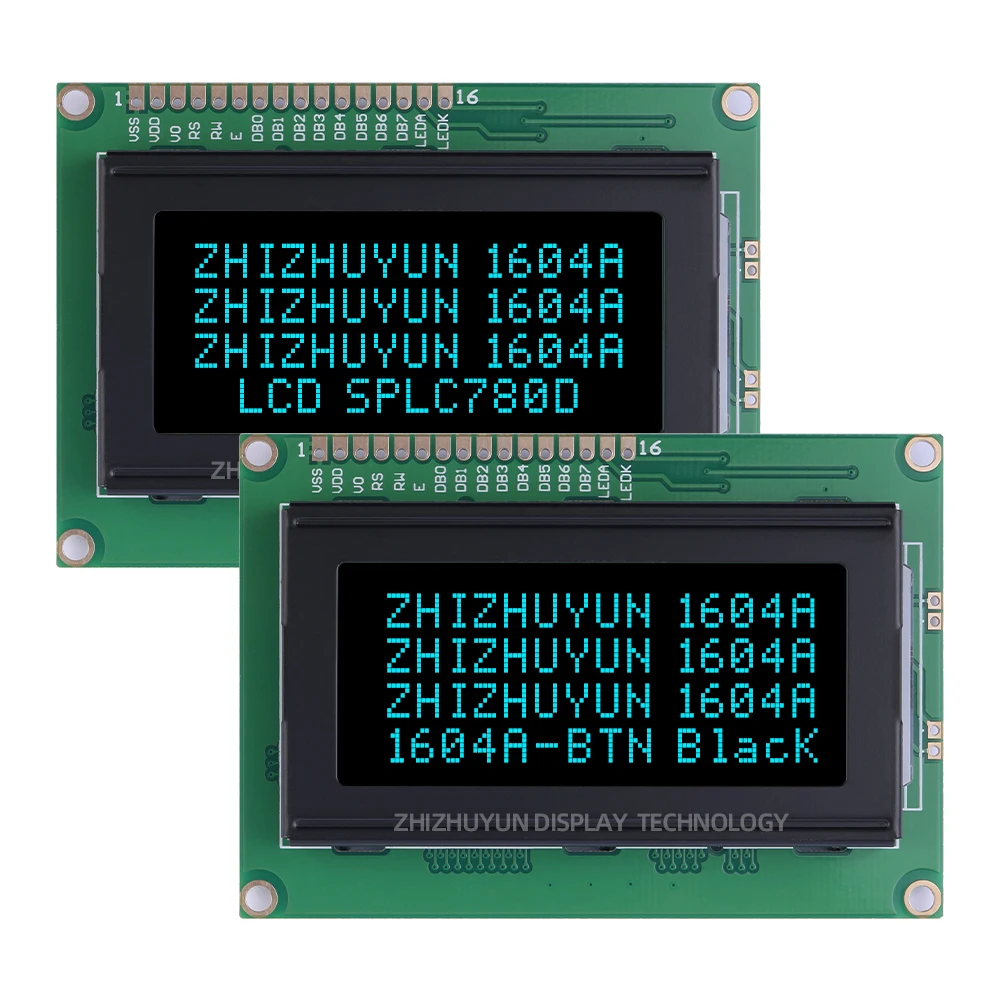 LCD/LCM Display Screen 1604A LCD Display Module BTN Black Film Red Font 16*2 Character LCD Screen