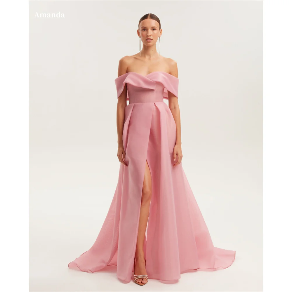 

Amanda Cap Sleeve Side High Slit Defined Waist Prom Dress Long Trailing vestidos de noche Sleeveless Formal Evening Customized