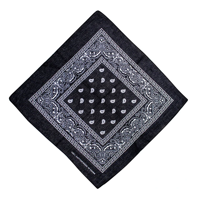 Hip Hop Cowboy Paisley Schal Großer Bandana-Kopf Quadratischer Schal Herren Damen 55x55cm Schwarz Rot Weiß
