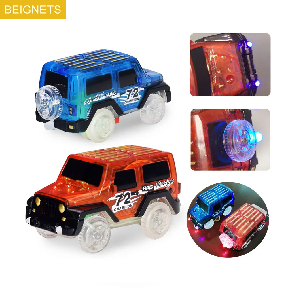 

Flexible Track Car Toys Racing Bend Rail with Flashing Lights DIY Funny Creative Toys Gifts Blue/ Red for Kids 3-6 Years Old