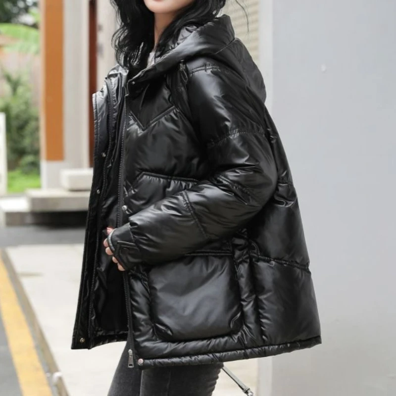 معاطف باركاس للنساء سترات متينة بأزرار وجيب وسحاب وقلنسوة وأكمام طويلة سميكة وفضفاضة مناسبة للمكتب سيدة غير رسمية لخريف وشتاء 2025 #1