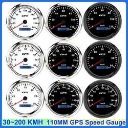 30KMH,60KMH,120KMH,200KMH,80KMH 110mm GPS Speedometer Gauge with Antenna 7 Color Light Odometer for Auto Car Boat 9-32V Custom