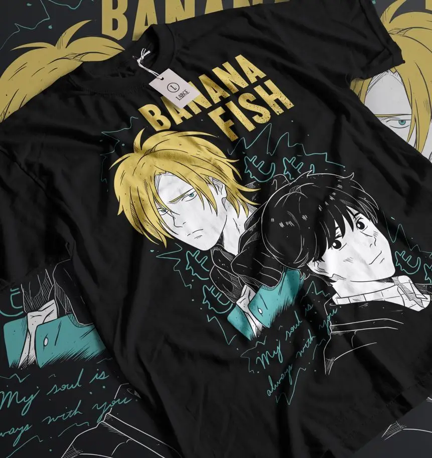 

Banana Fish T-shirt Ash Lynx Eiji Okumura Card Anime New Shirt All Size