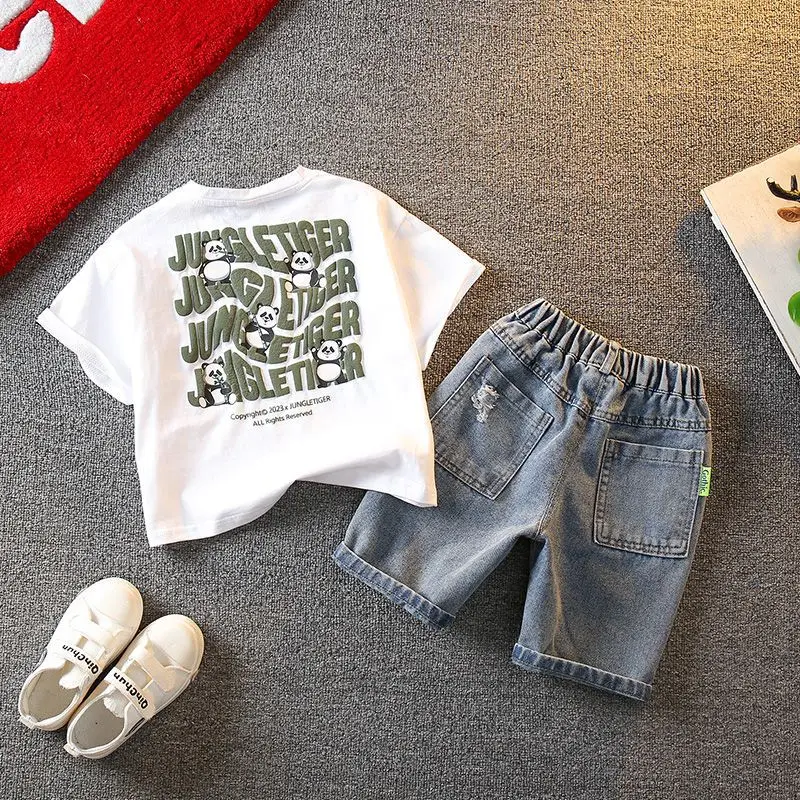 

Children's clothing boys summer short-sleeved suit 2026 new baby summer clothes small children's two-piece fashion
