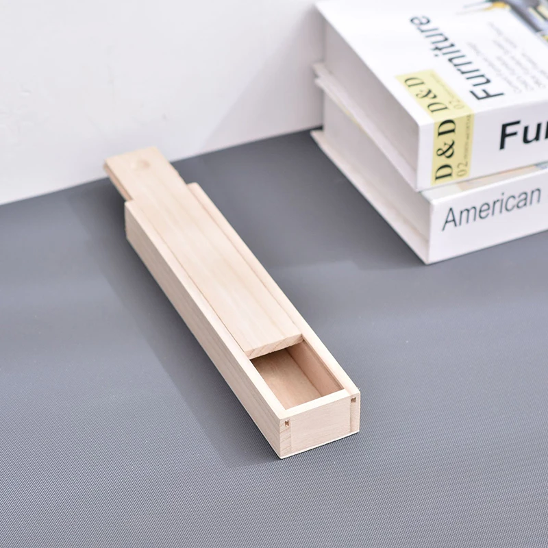 Modern Simple Style Desktop Storage 23*5*3CM Wooden Box Pull-Out Multi-Purpose Wooden Pull-Out Organizer