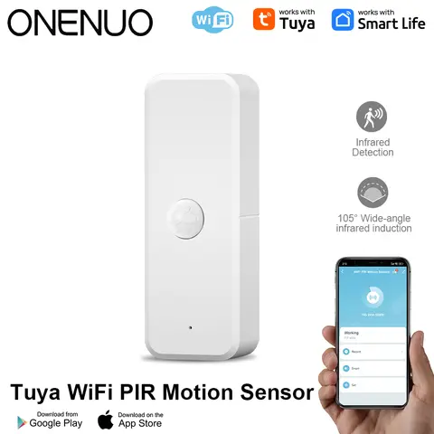 투야 WiFi PIR 모션 센서 – 스마트 홈 도난 방지용 인체 감지 센서, APP 원격 제어 및 Alexa와 호환