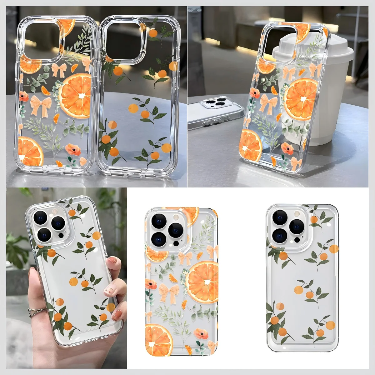 Orange Floral Phone Case for Samsung Galaxy A56 A36 A26 A55 A35 A05S A15 A54 A34 A24 A14 A05 A04 A13 A73 A53 4G 5G