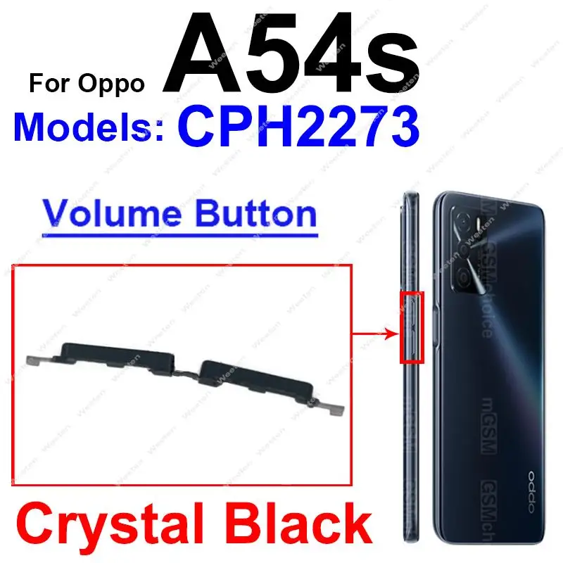 On OFF Power Volume Side Button For OPPO A53S A53 A54 A54S A74 4G 5G Up Down Volume Power Side Key Flex Cable Parts