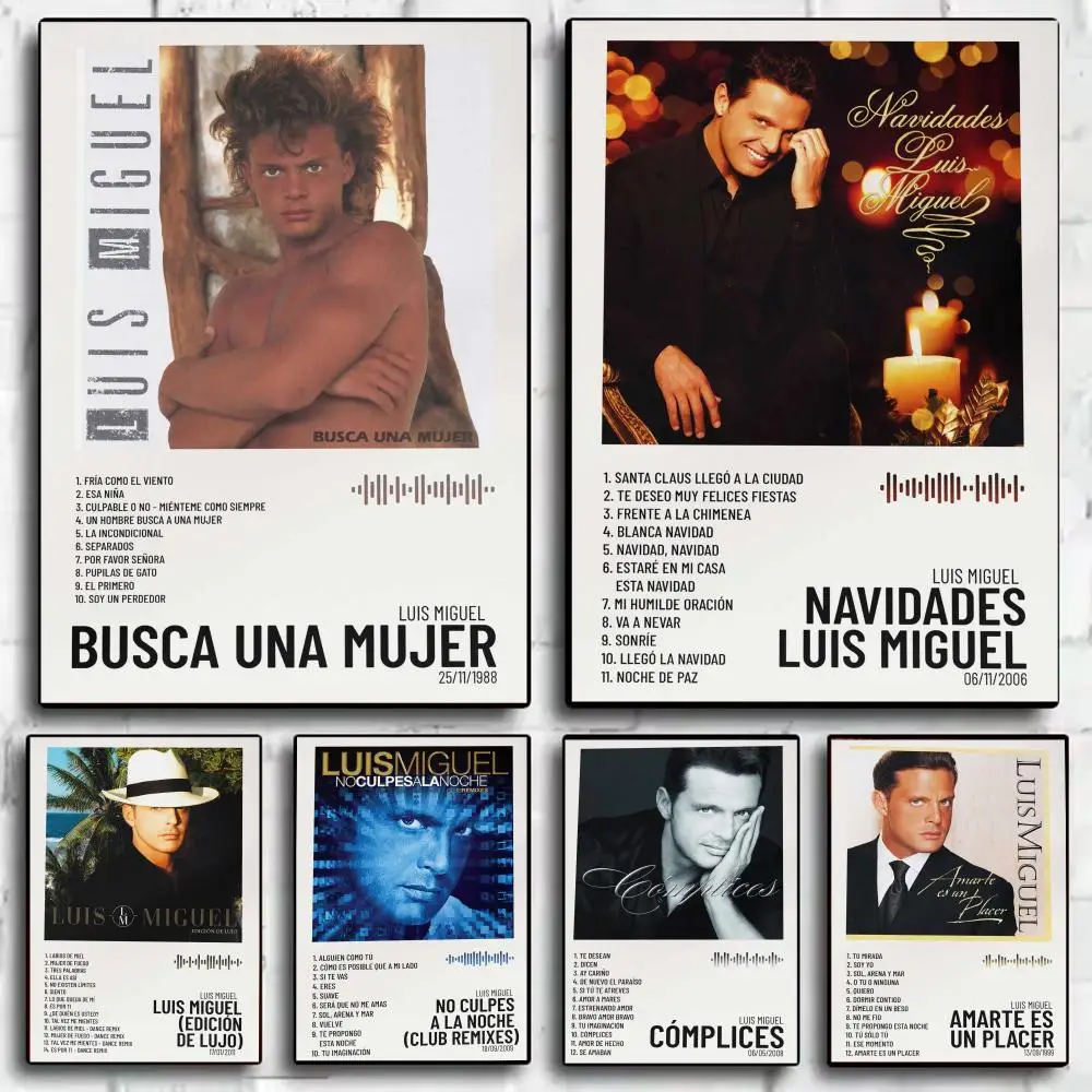 Pegatinas de póster del álbum L-Luis M-Miguel, pintura mural, calcomanías autoadhesivas para pared, decoración HD para dormitorio, sala de estar, hogar, regalo