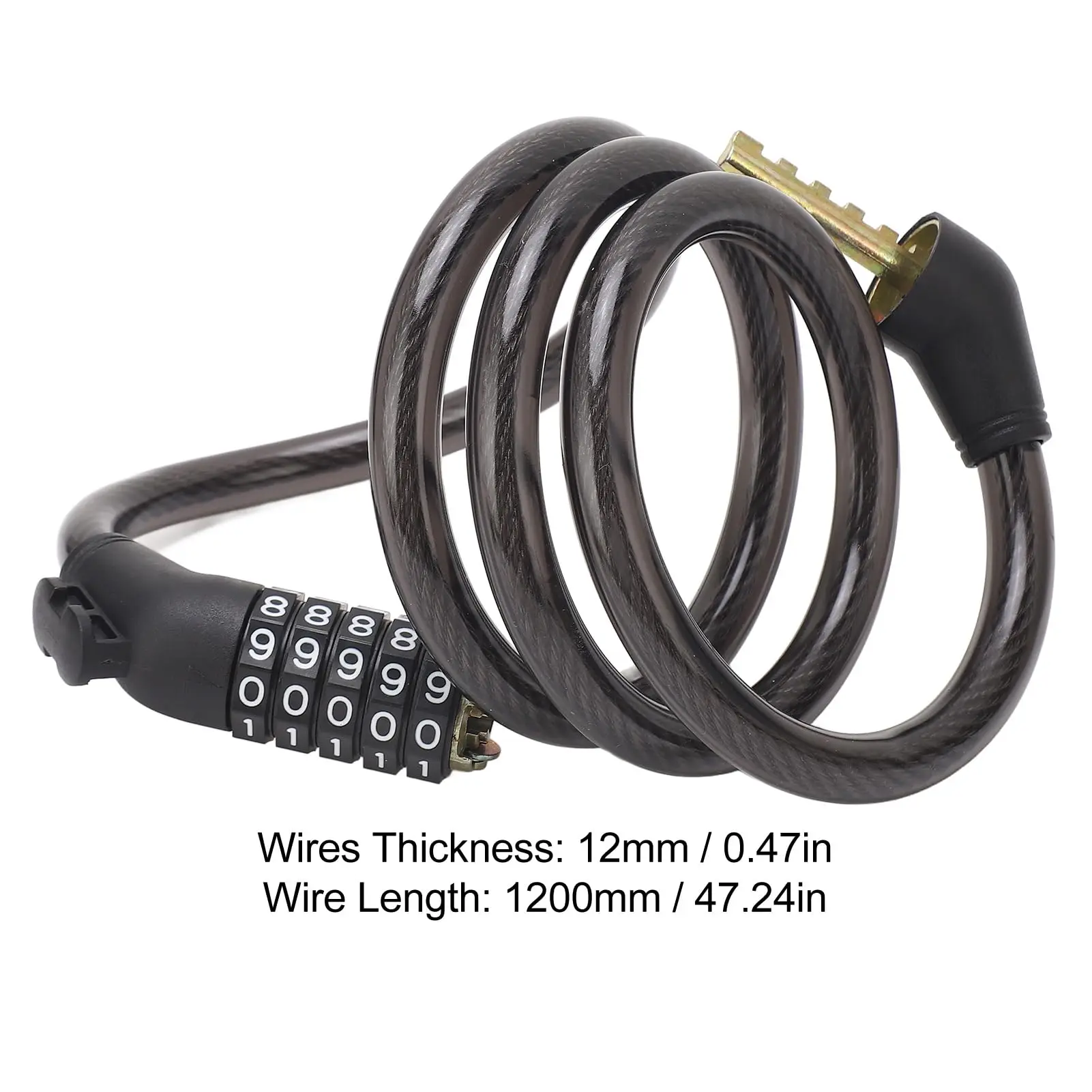  Bike Cable Lock 1.2m 4-Digit Anti-Theft Combination Lock Cycling Lock For Bicycle Bike Electric Scooter Cycling Accessories