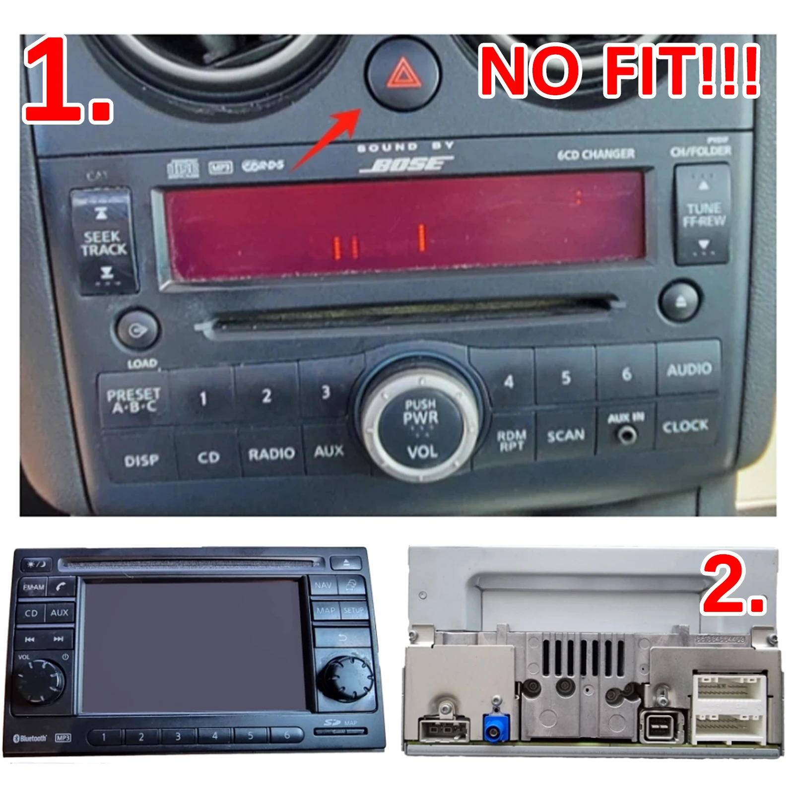 สำหรับรถยนต์นิสสัน โร้ก ปี 2008-2013 เครื่องเสียงติดรถยนต์ระบบแอนดรอยด์ 15 หน้าจอสัมผัส พร้อม Wireless Carplay, Android Auto, ระบบนำทาง GPS, WiFi และบลูทูธ