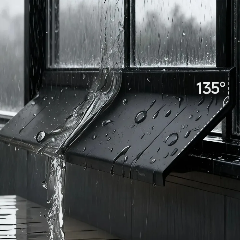 100/300cm Sliding Window Rain Deflector Rubber Trimmable Flashing Board Door Gates Sealing Strip Rainproof Water Backflow Baffle