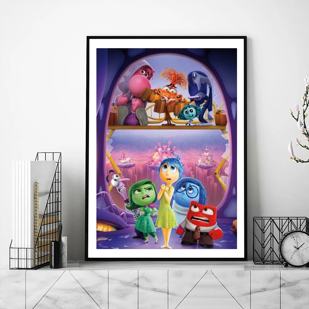 MINISO Inside Out 2 Movie Poster Gallery Prints Self Adhesive Home Decor Decoration Wall Decals Living Room Sticker