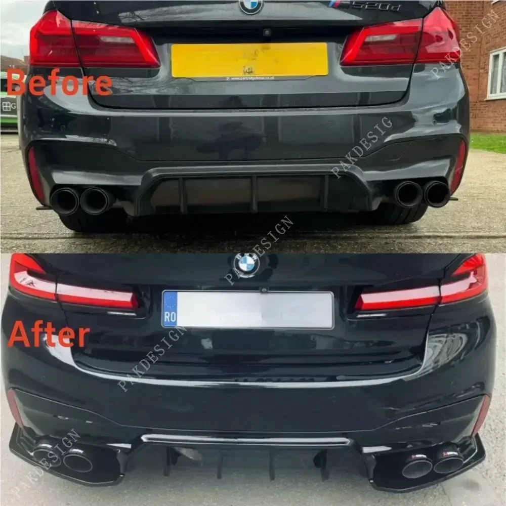 ABS Rear Bumper Diffuser Side Splitter Air Vent Outlet Cover for BMW 5 Series G30 LCI 530i 530d 540i 540d M Pack 2017-2020Tuning