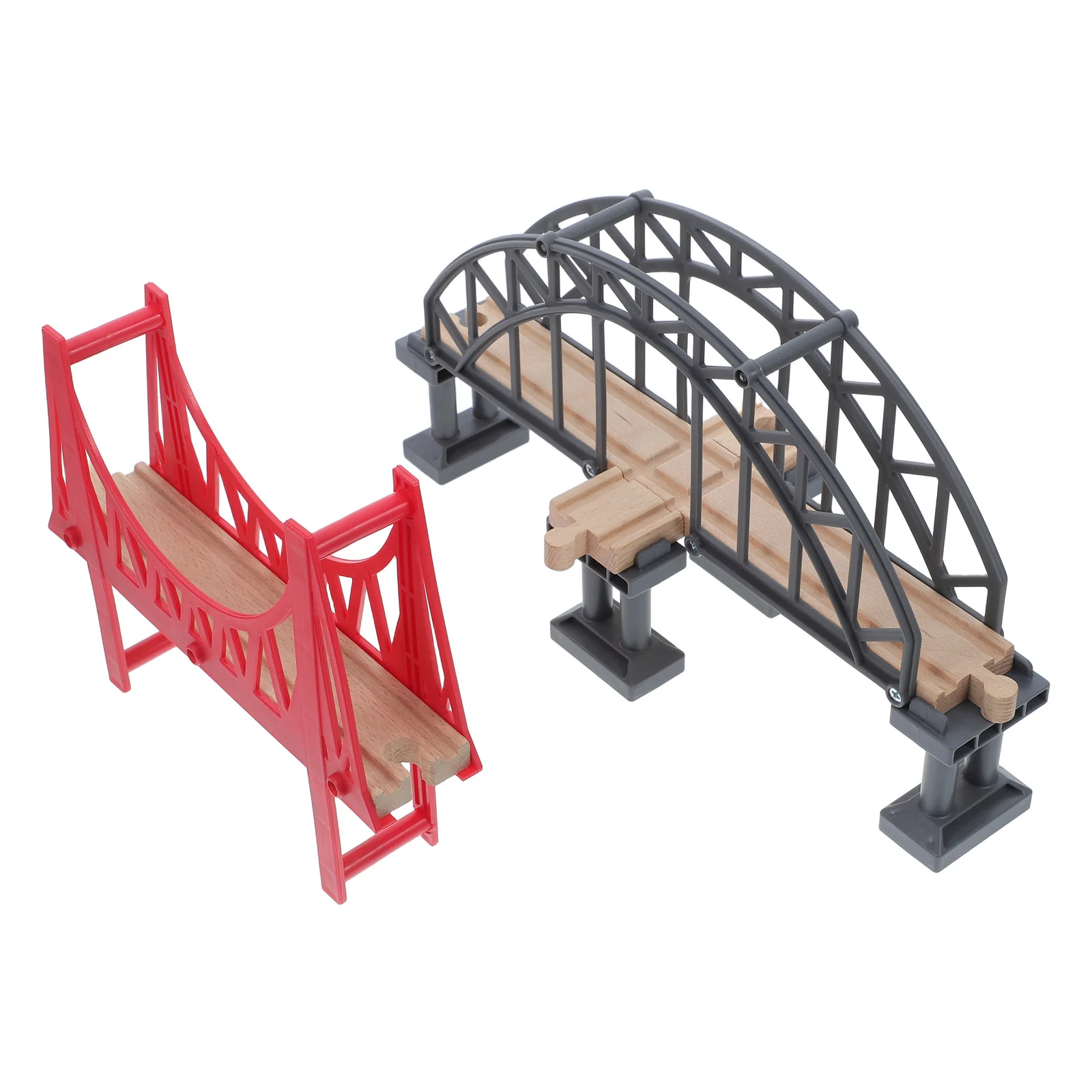 Train Track Bridge Building Model Wooden Set Small Craft Bridges and Tunnels