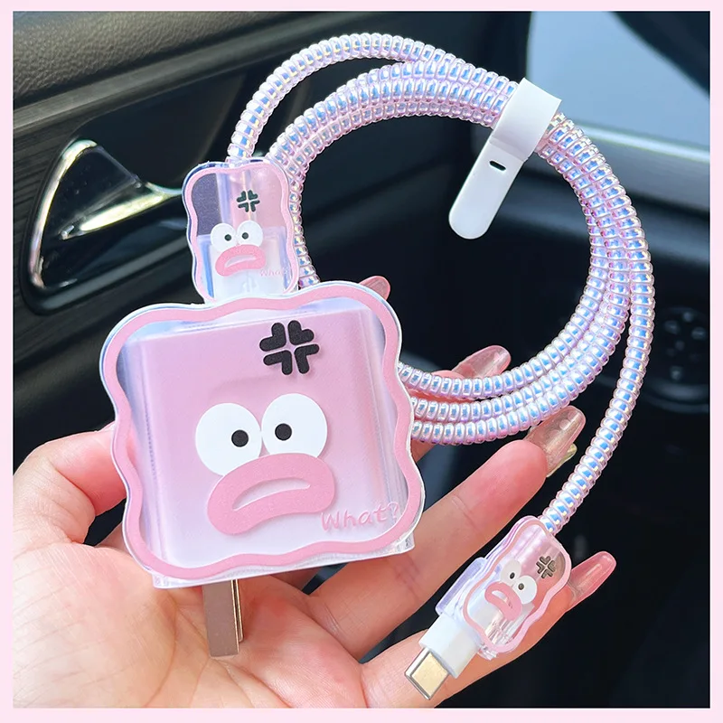 Cute Data Cable Charger Protector Cover For Apple iPhone 17 16 Pro Max 15 14 13 20W 18W Charging Head Protection Case Sleeve Bag