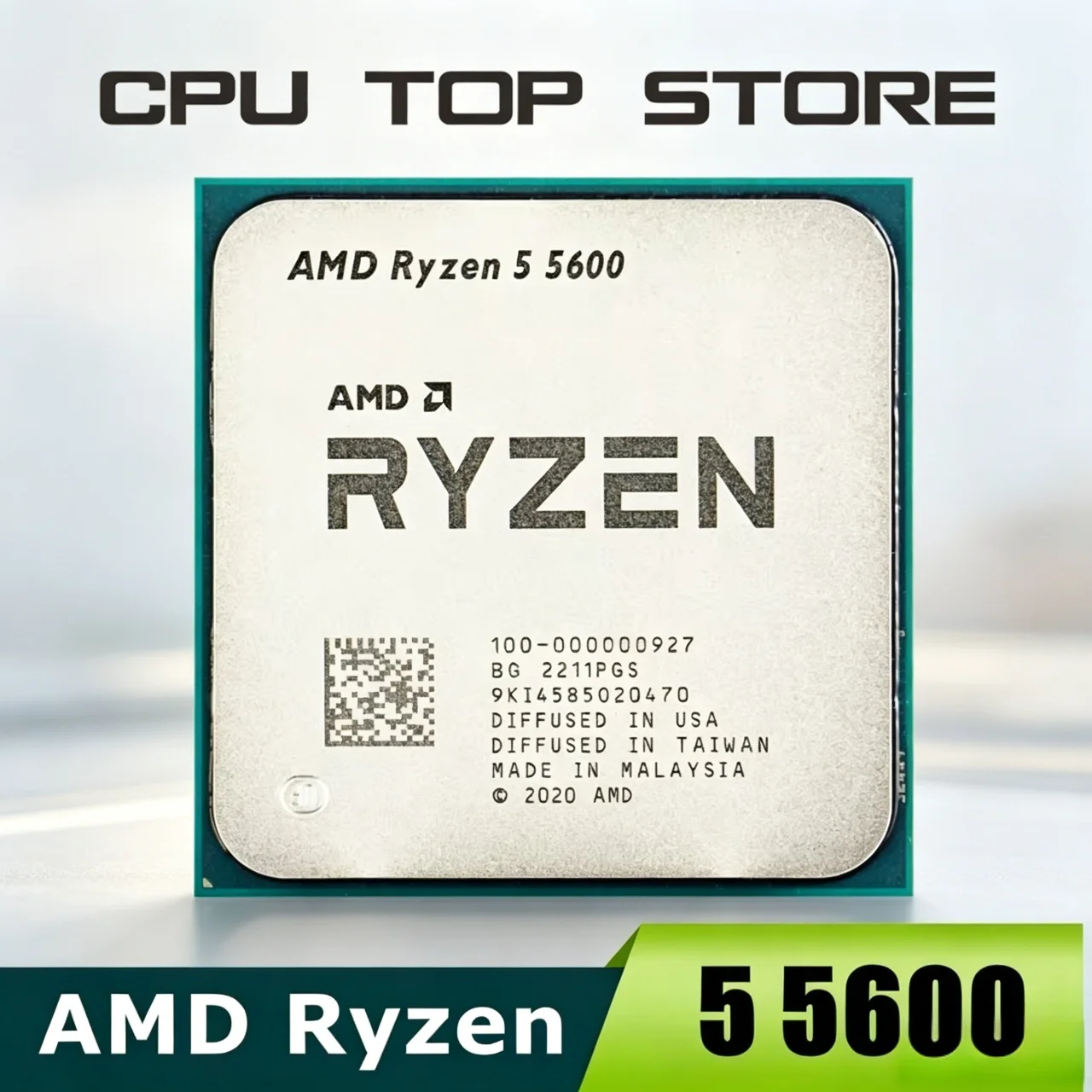 Procesador AMD R5 5600, CPU AMD Ryzen 5 5600, 6 Núcleos, 12 Subprocesos, 4.4GHz, 32MB de Caché, Socket AM4, CPU para Juegos de PC de Escritorio