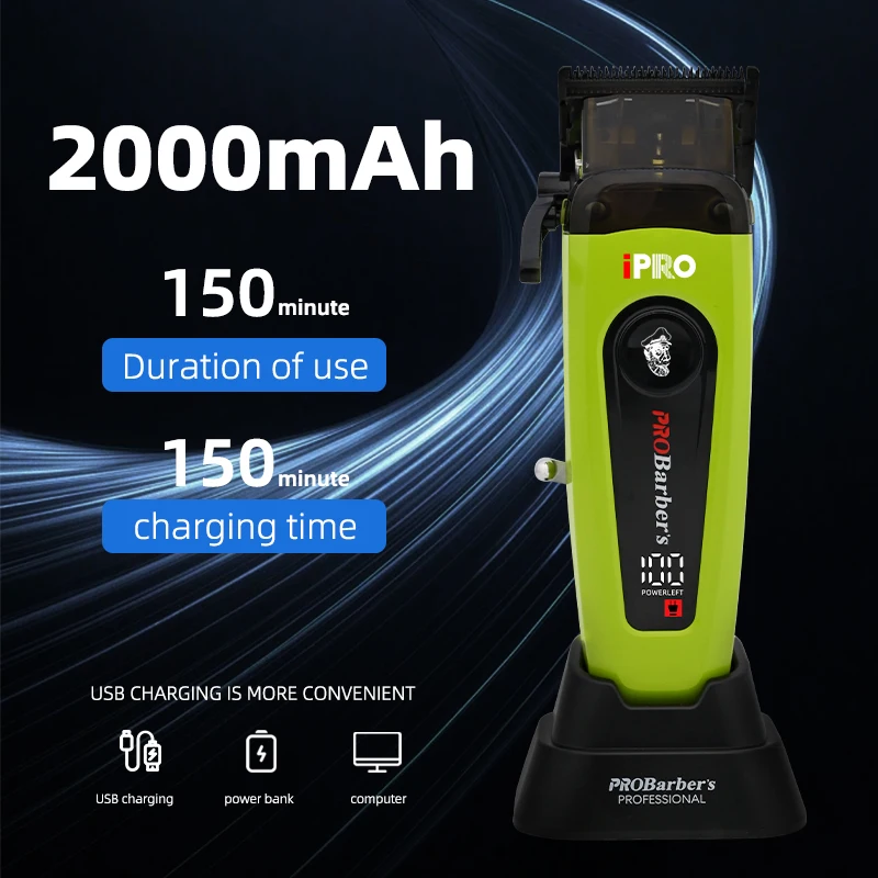 

New ProBarbers Clippers Multi Color USB Electric Hair Clipper 11500 RPM Brushless Motor Professional Salon Hair Cutting Machine