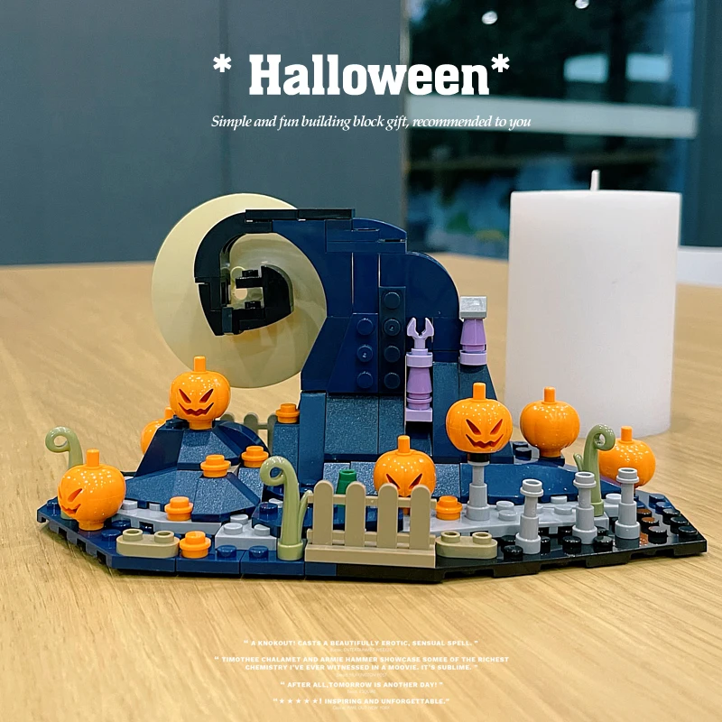 MOC Halloween Pumpkin Witch Nightmareal Before Christmas Building Block Set Anime Figure Brick Halloween Gift Toys