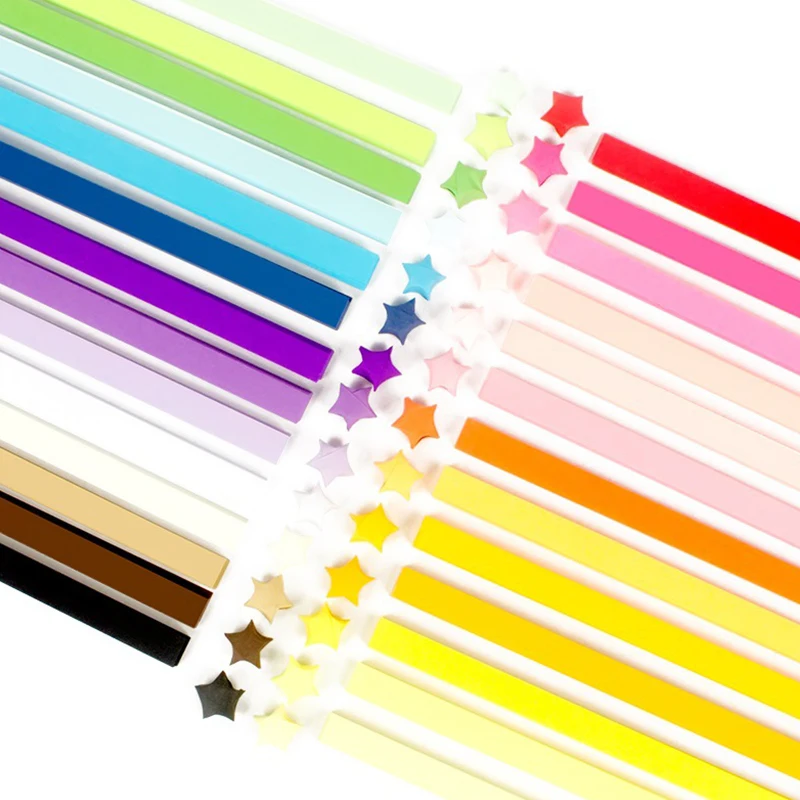 540Sheets/Set Star Origami Paper Folding Lucky Star Light Rainbow Gradient Color Available Handcraft Colored Paper Game Prop ZYF