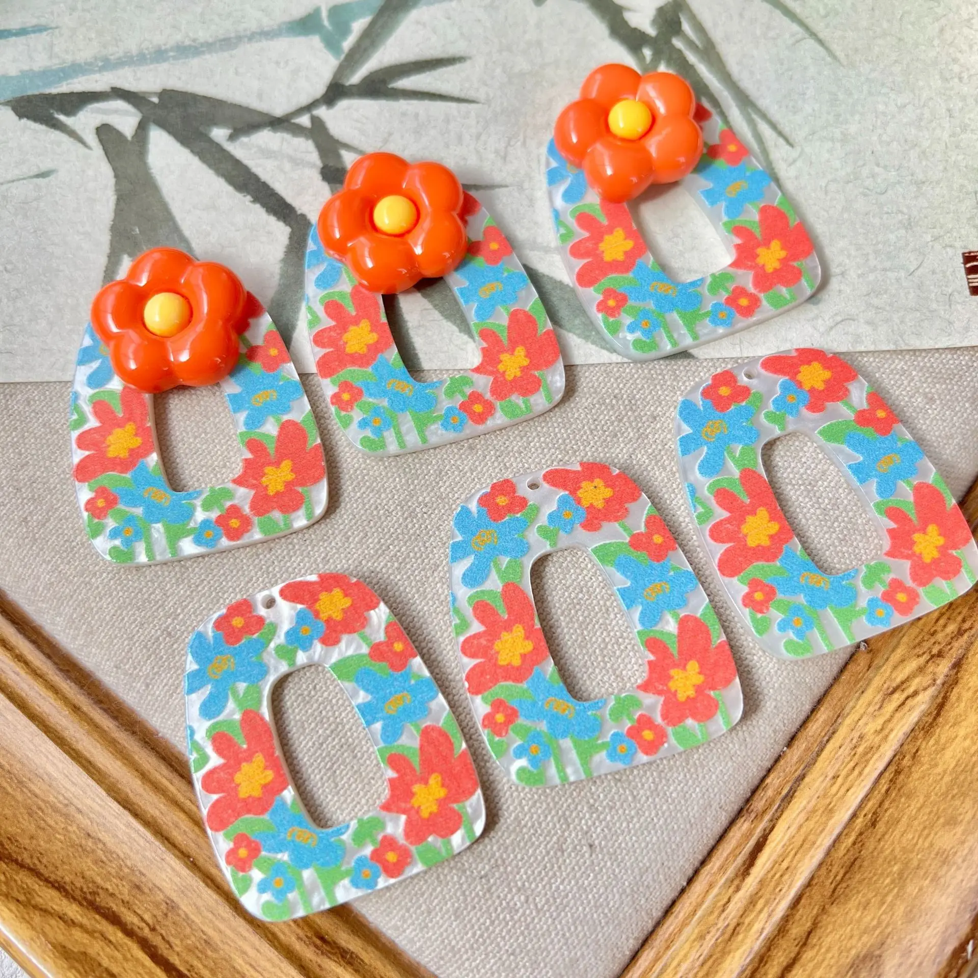 

10pcs Fashion Acrylic Pendants Handmade Flower Irregular Hollow Necklace Earrings Pendant Charms Diy Jewelry Making Accessories