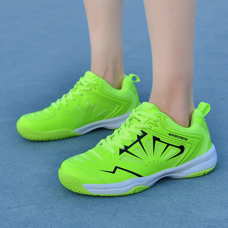 New Professional Men Badminton Tennis Sport Training Shoes Green Boys Athletic Volleyball Practice Sneakers Table Shoes 1909-1