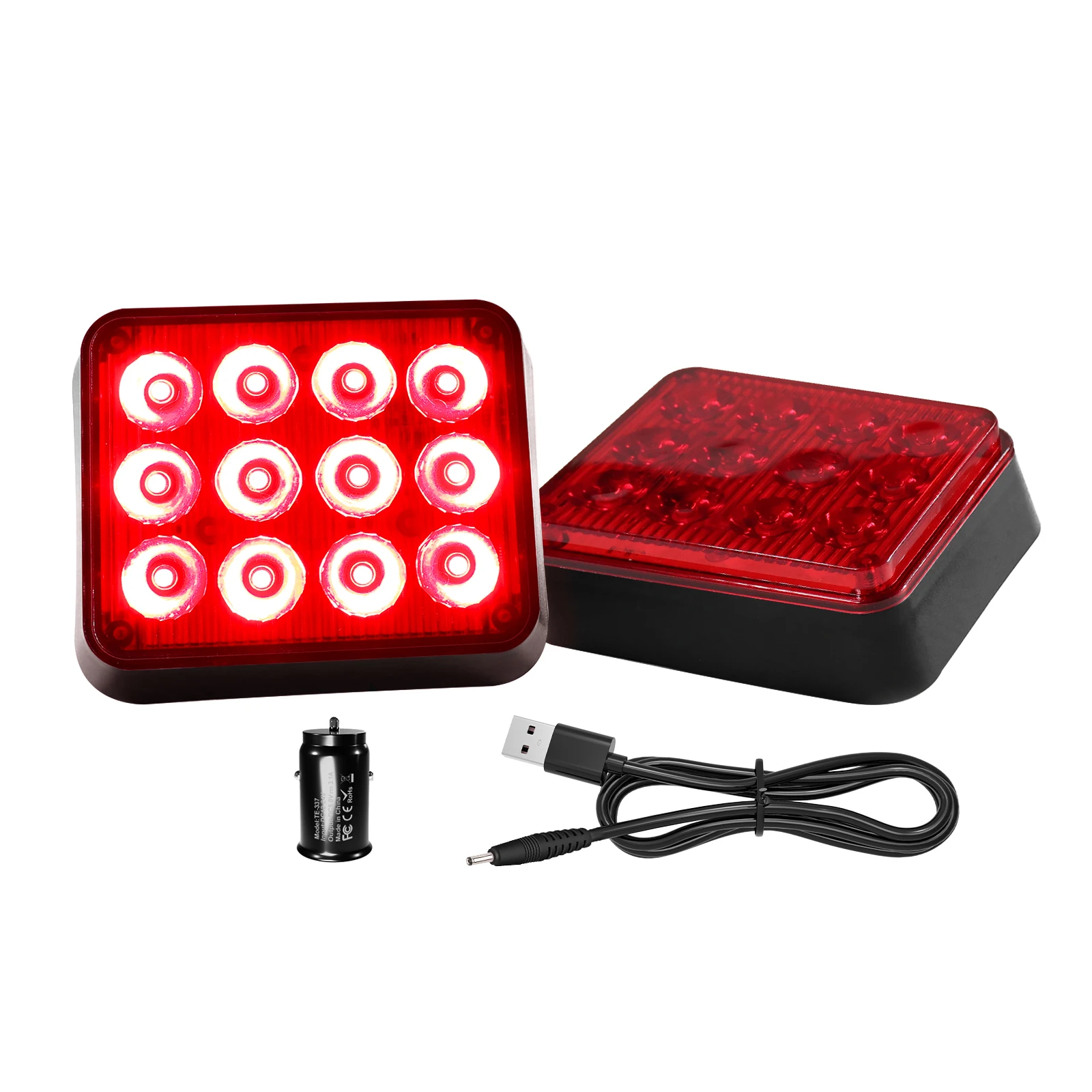 2Pcs LED Strobe Grille Flash Warning Lights Square Side Marker 12-24V Enhanced Visibility For Trucks Cars