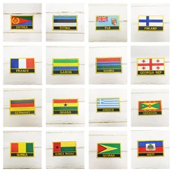 National Flag Square Embroidery Patch Badge  8*5cm ESTONIA FINLAND FRANCE GERMANY GREECE GHANA  GUYANA  HAITI  ERITEA  GAMBIA