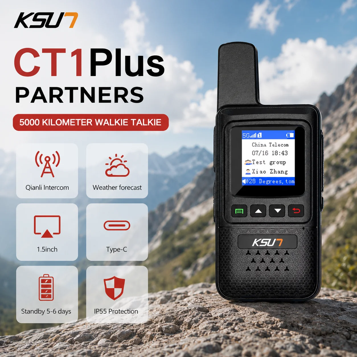 KSUT POC Global Radio Walkie Talkie Long Range 5000KM Communication Two Way Radios 4G Intercom